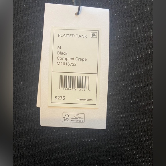 NWT Theory Black Sleeveless Mock Neck Turtleneck Shimmer Knit Sweater Top Size S - Picture 7 of 8